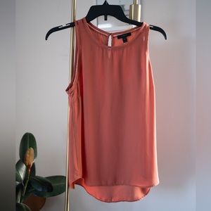 J Crew Peach Sleeveless Top with Ladder Trim